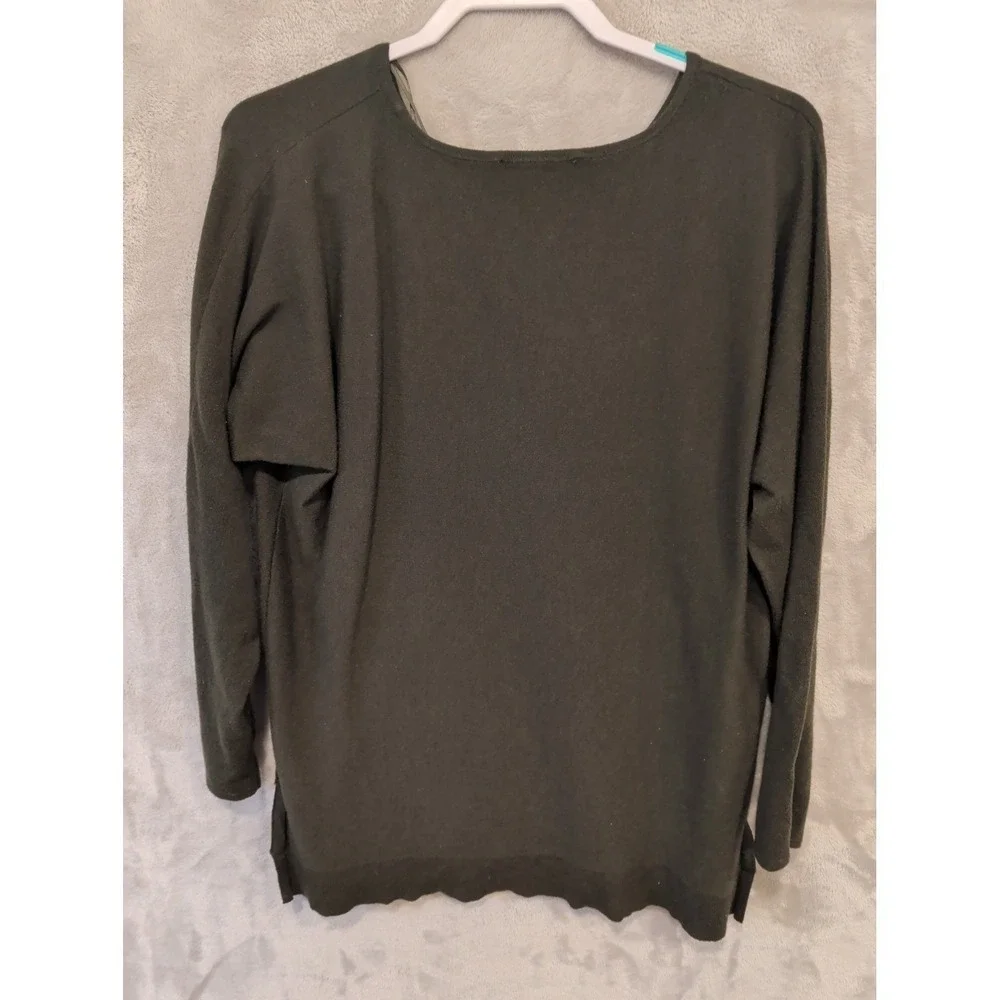 Michael Kors Black Knit Sweater Womens L 3/4 Sleeve Lightweight Top‎